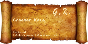 Graeser Kata névjegykártya